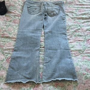 Silver Denim Flare Jeans in Light Blue
